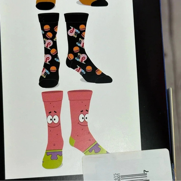 nickelodeon sponge bob squarepants casual crew socks 6pk - Picture 5 of 7